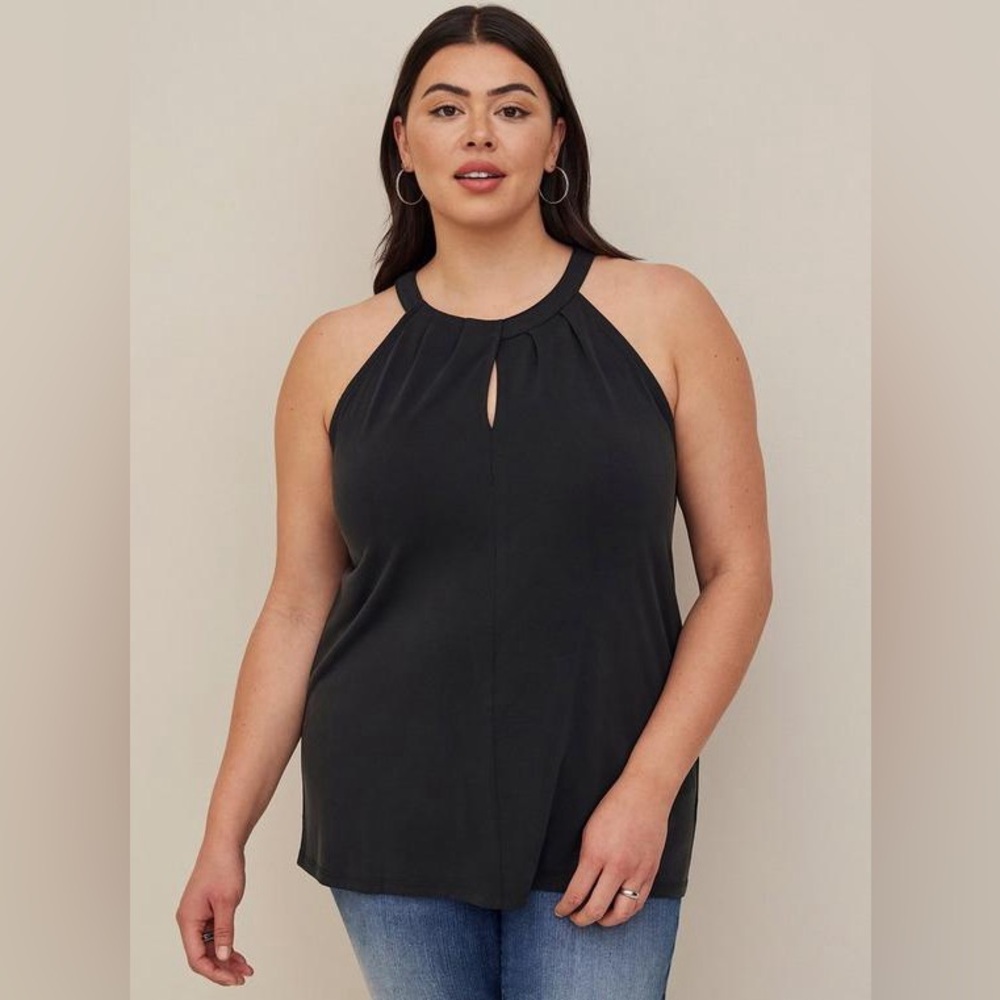 Torrid Knit Cupro High Neck Twist Top